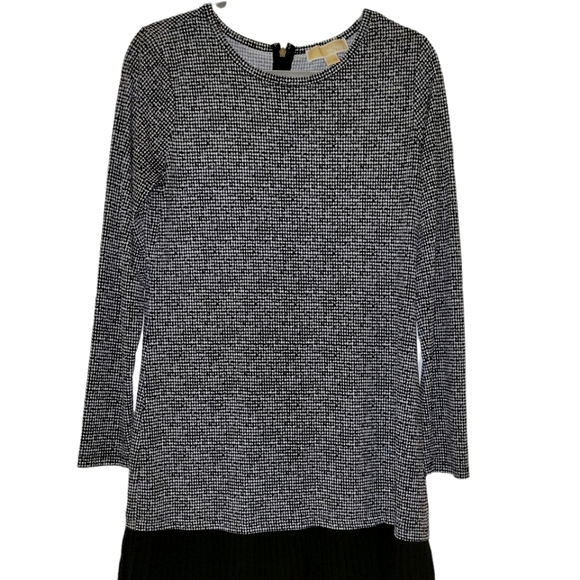 Michael Kors Dresses & Skirts - Michael Kor, Black White, Long Sleeve dress, Solid Black Flowy Bottom, Women's S